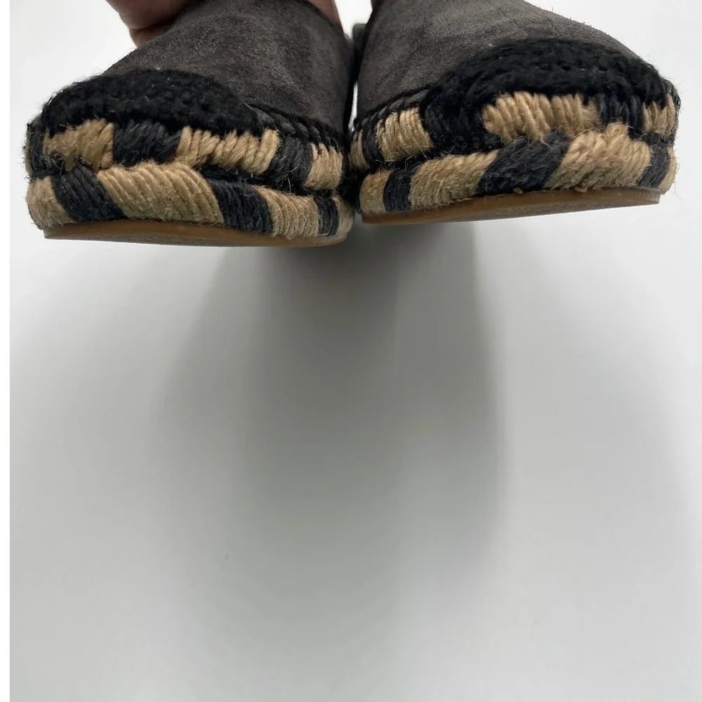 Rag & Bone Adria Espadrille Flats Womens 36 Asphalt Gray Suede Slip On Shoes